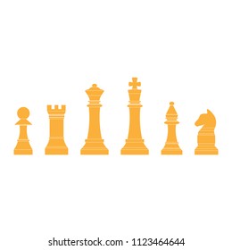 Chess pieces icons set.