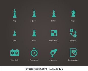 Chess pieces icons. Vector illustration.