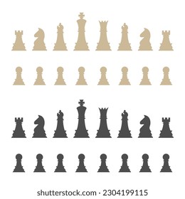 Chess pieces icons. Vector illustration.