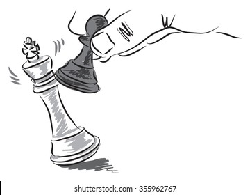 chess pieces illustration business concept