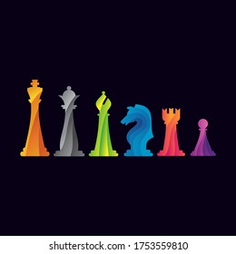 Chess pieces illustration in vector