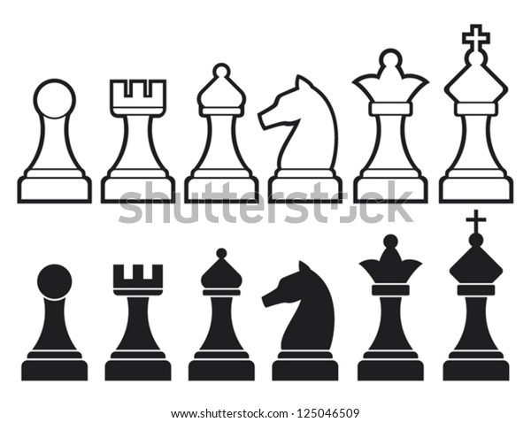 キング クイーン ルーク ポーン ナイト ビショップなどのチェスの駒 のベクター画像素材 ロイヤリティフリー