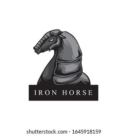 chess pieces of iron horse vector illustration