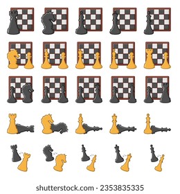 chess pieces isolate on white background, chess competition Concept of Strategy business ideas, chess battle, business strategy concept