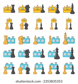 chess pieces isolate on white background, chess competition Concept of Strategy business ideas, chess battle, business strategy concept