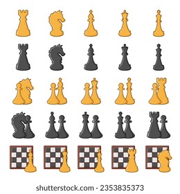 chess pieces isolate on white background, chess competition Concept of Strategy business ideas, chess battle, business strategy concept