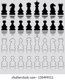 Chess pieces isolated