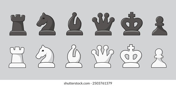 Chess pieces. King, Queen, bishop, knight, rook and pawn and bishop , success strategy.