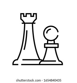 Chess pieces line icon, concept sign, outline vector illustration, linear symbol.