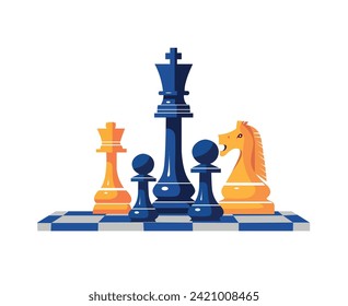 chess pieces on the board illustration