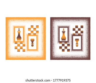 Chess pieces on a chessboard background. The concept of games, sports and intellectual competition. Vector illustration on a colored background. Flat design.
