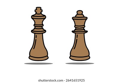 chess pieces on a white background,
