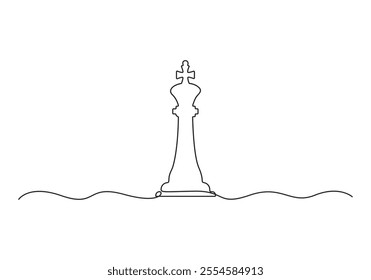 Chess pieces one continuous line drawing. Vector illustration