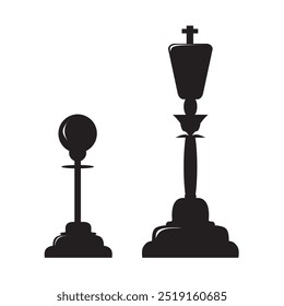 Chess pieces pawn and queen icons