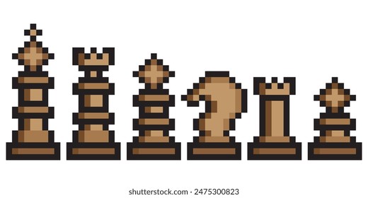  Piezas de ajedrez con diseño de pixel art