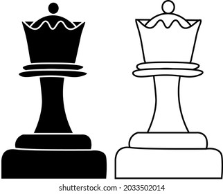 chess pieces - queen. black and white