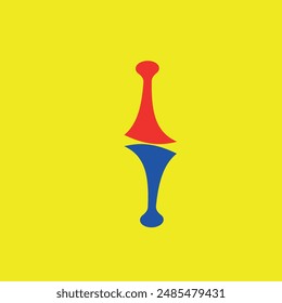 Chess pieces in red and blue colors