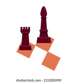 Chess pieces semi flat color vector object. Full sized item on white. Playing brain game. Making better decisions. Simple cartoon style illustration for web graphic design and animation