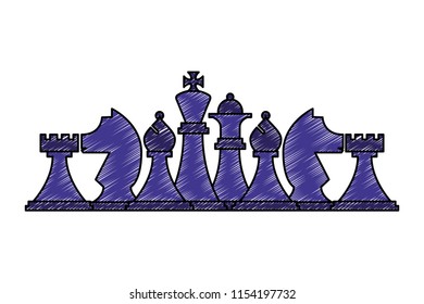 chess pieces set strategy game
