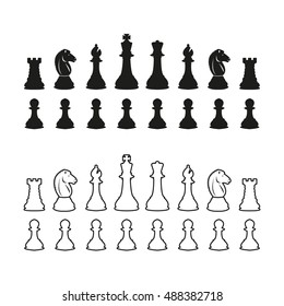 Chess pieces set. Vector illustration.