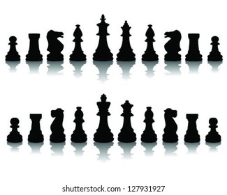 Chess pieces silhouette 4, vector