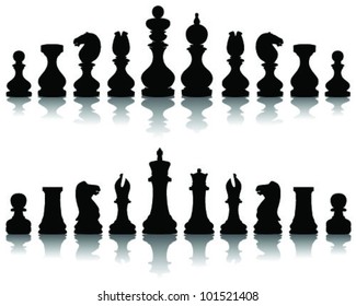 Chess pieces silhouette, vector