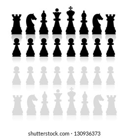 Chess pieces silhouette, vector