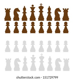 Chess pieces silhouette, vector