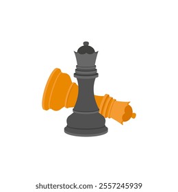 Chess Pieces, Sport Equipment Vector Illustration Isolated