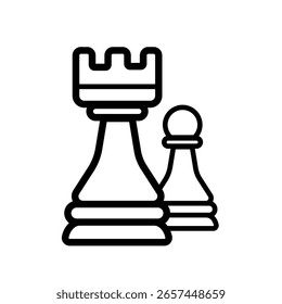 Chess pieces, strategy game - vector icon	