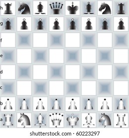 chess pieces and table, abstract vector art illustration