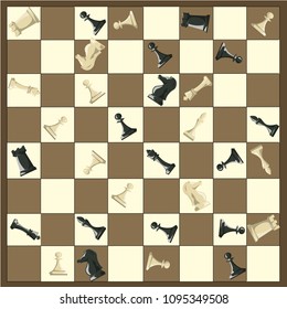 Chess pieces for a chess tournament Vector drawing