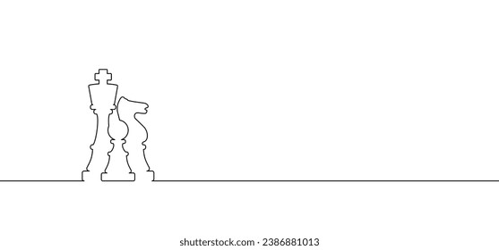 Chess pieces tower horse bishop, king queen Chess Board Setup Vector icon or symbol pieces Flat style the starting positions figures pieces. Chess day. Silhouette checker board. Square checker