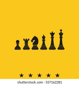 Chess pieces vector icon.