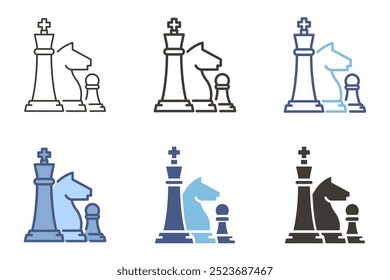 Chess pieces vector icon. Strategy, game, competition. Leadership and planning graphic element.