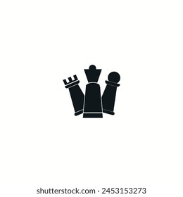 Chess Pieces Vector Icon, The symbol of chess figures Vector