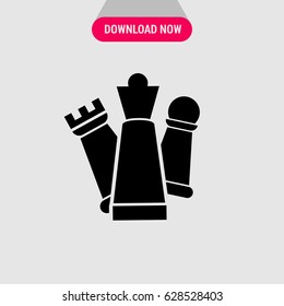 Chess Pieces Vector Icon, The symbol of chess figures. Simple, modern flat vector illustration for mobile app, website or desktop app 