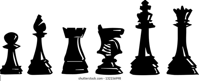 Chess pieces vector illustration