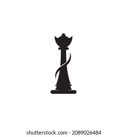 Chess pieces vector illustration. Chess Pieces: King, Knight, Rook, Pawns on a chessboard. Isolated on a white background
