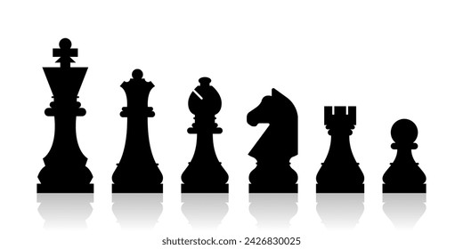 Chess pieces vector mind game strategy illustration