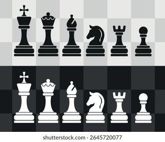 Chess pieces vector set 01