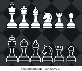 Chess pieces vector set 03