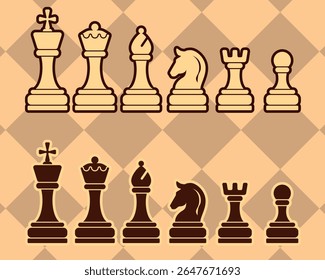 Chess pieces vector set 04