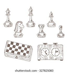 Two pawns are chess pieces sketch. Lies and stands. Vector hand-drawn  illustration. 25741990 Vector Art at Vecteezy