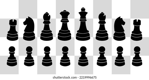 Chess Pieces Vector Silhouette Set
