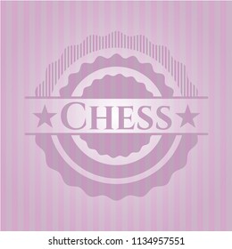 Chess pink emblem. Vintage.