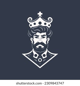 Chess player logotype vector illustration