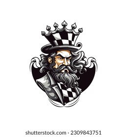 Chess player logotype vector illustration