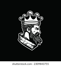 Chess player logotype vector illustration