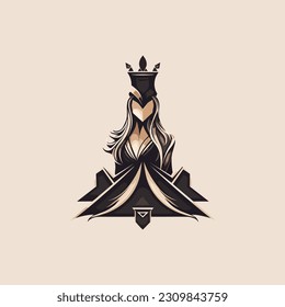 Chess player logotype vector illustration